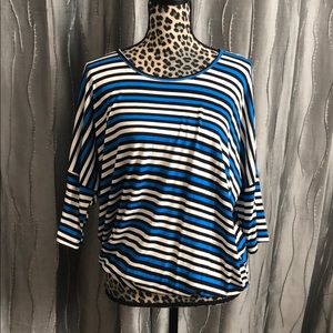 Blue, white stripe A&D dolman